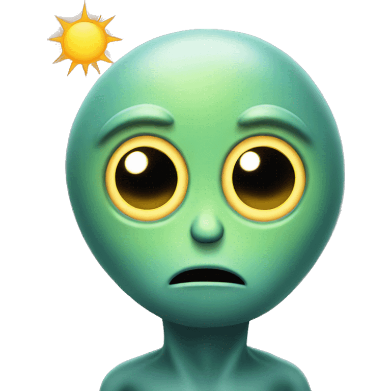 Sad Alien with sun emoji