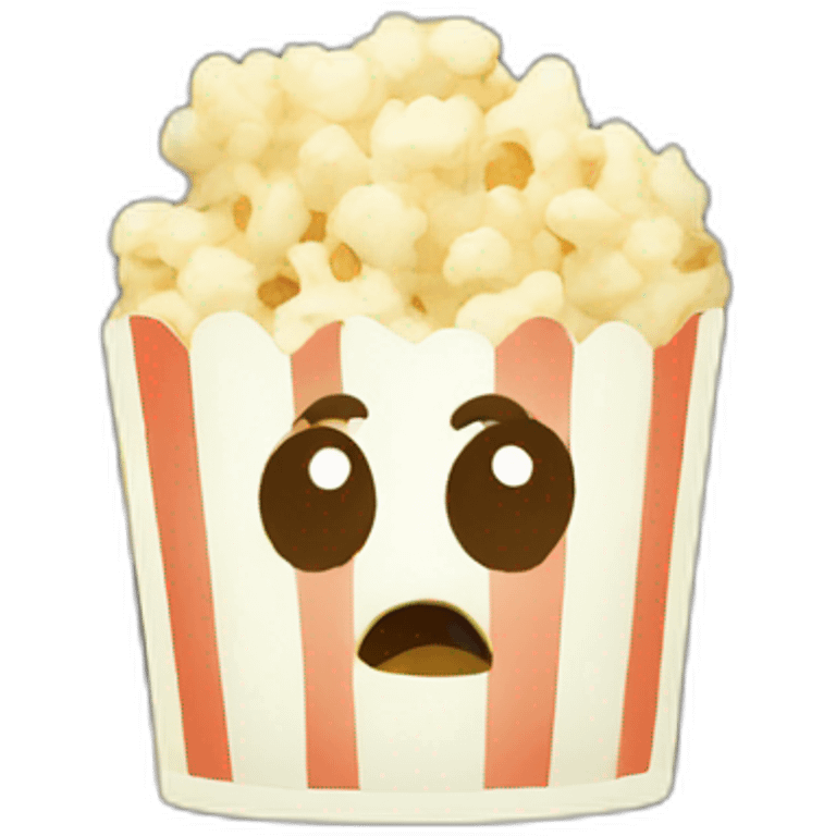 Popcorn with face and heart  emoji