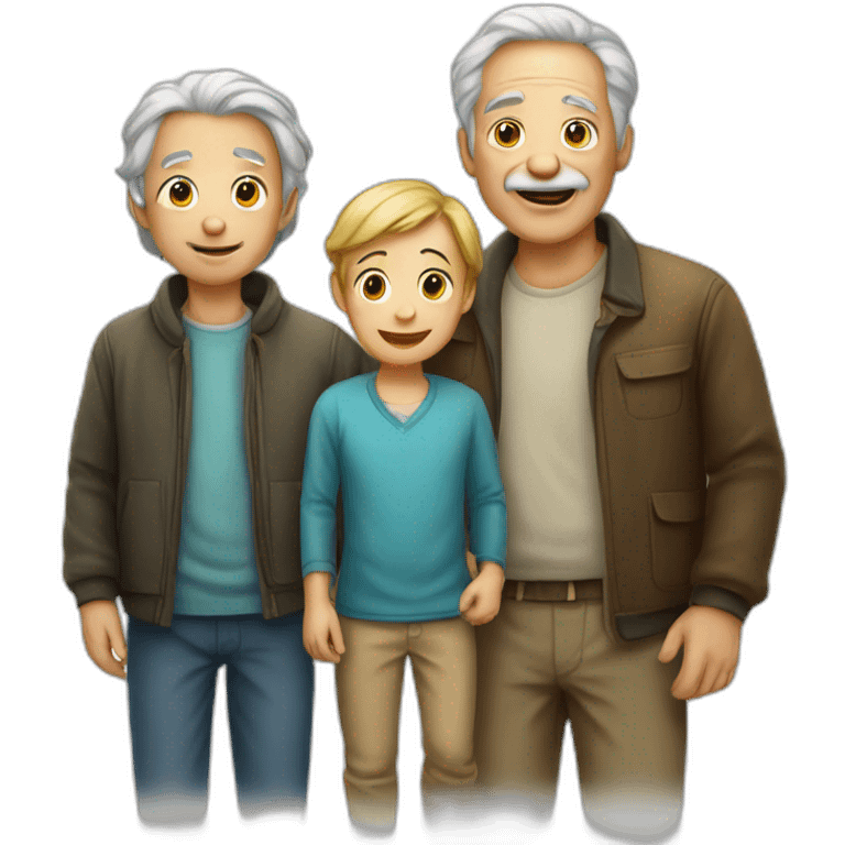 two people, young child and old man,  emoji