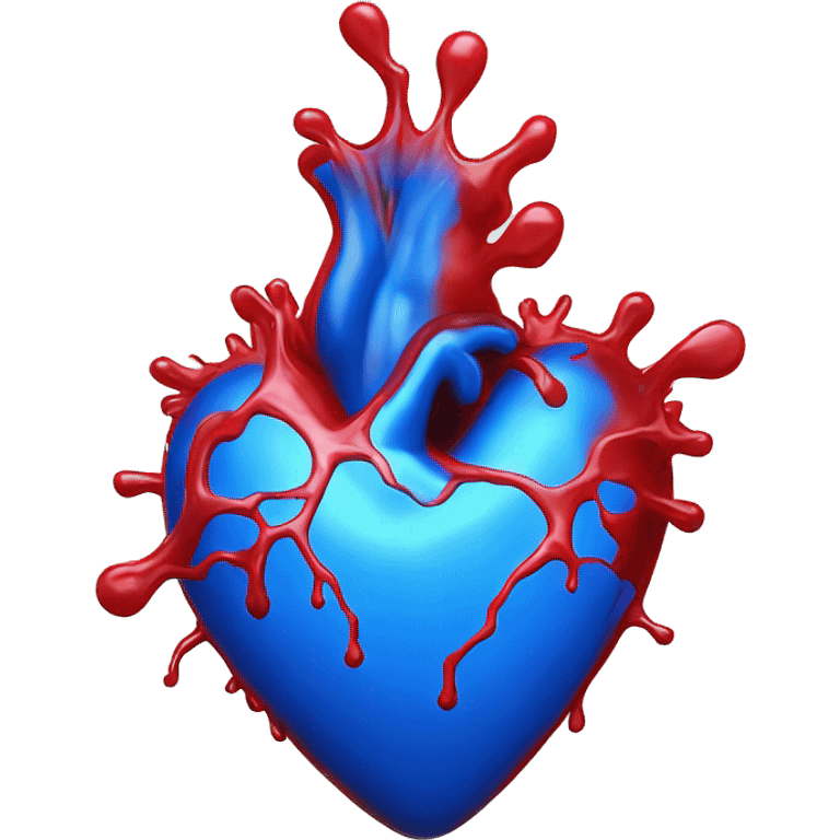 bleeding red heart glowing blue-white emoji