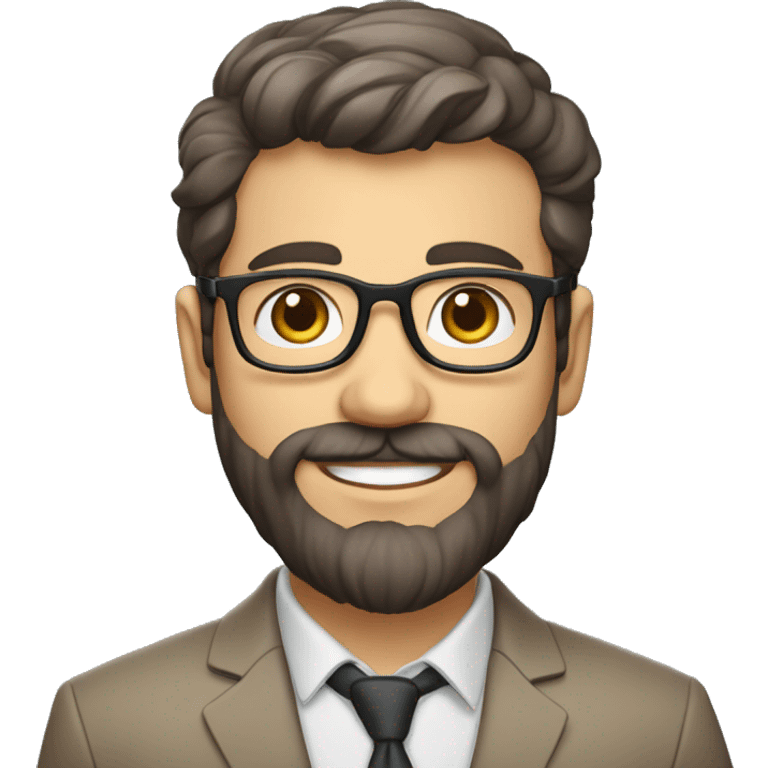 Jeune professeur brun, à lunettes et barbu emoji