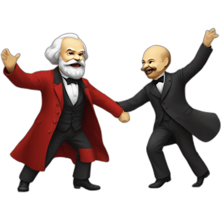 karl marx and vladimir lenin dancing emoji