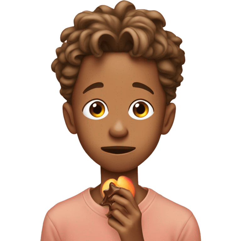 jaden smith eating chocolate out of a peach emoji