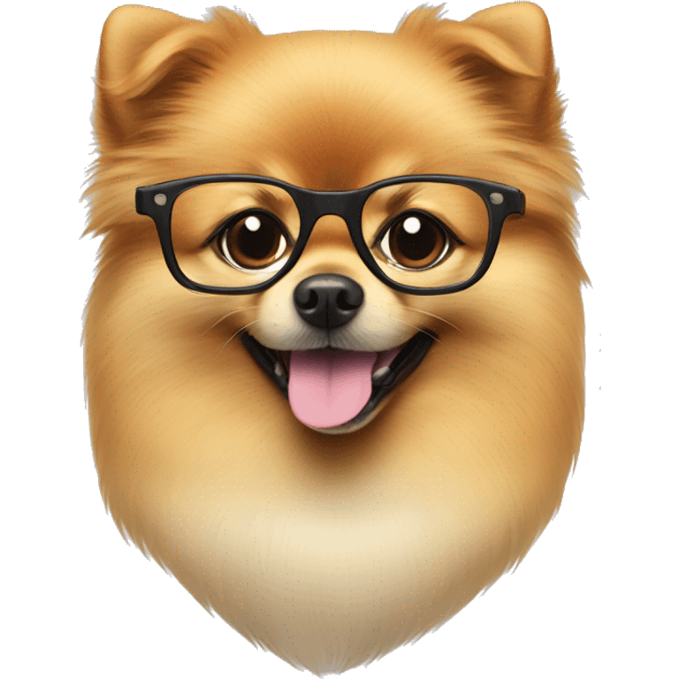 Pomeranian wearing glasses  emoji