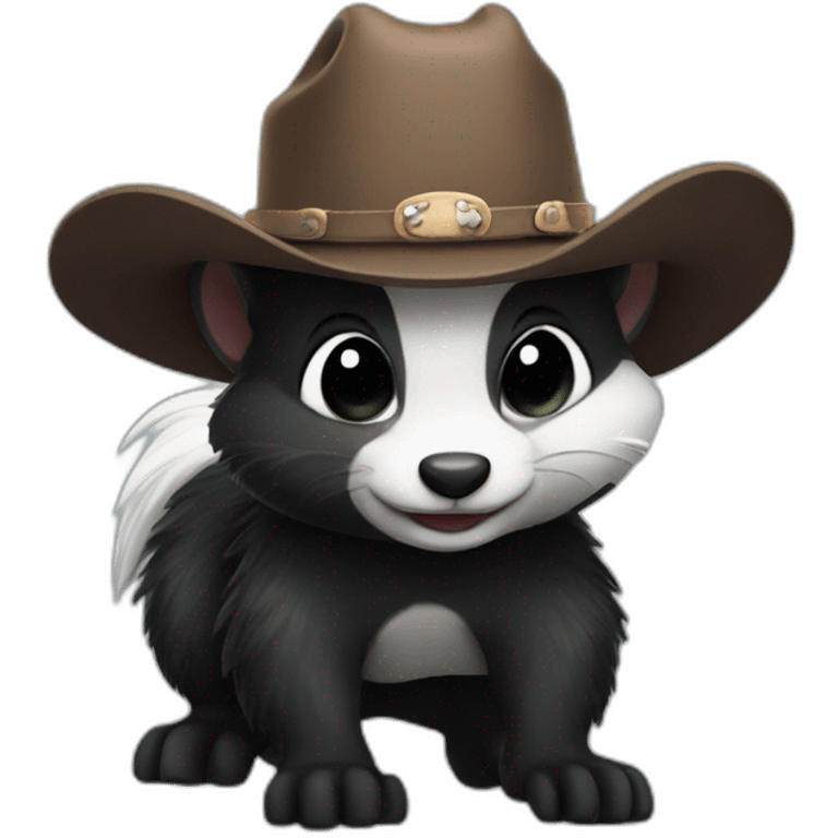 Cute skunk wearing a cowboy hat emoji