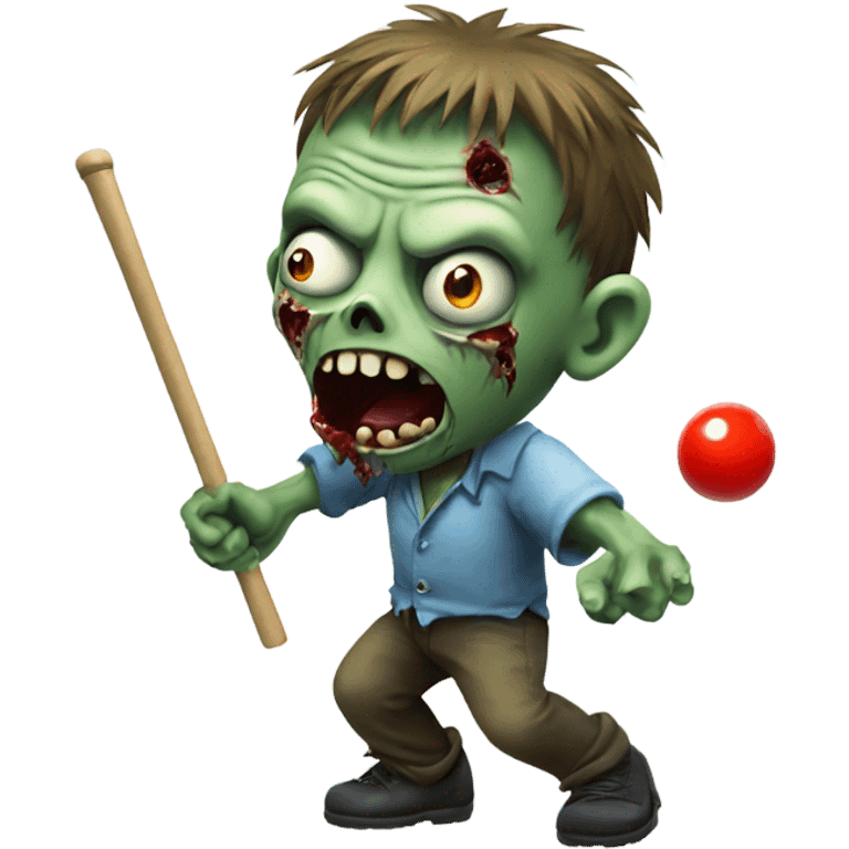 Zombie playing pool emoji