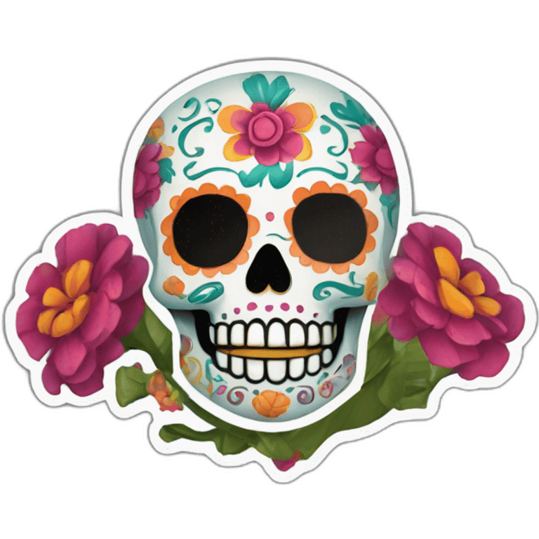 dia de los muertos sticker skull mexico emoji