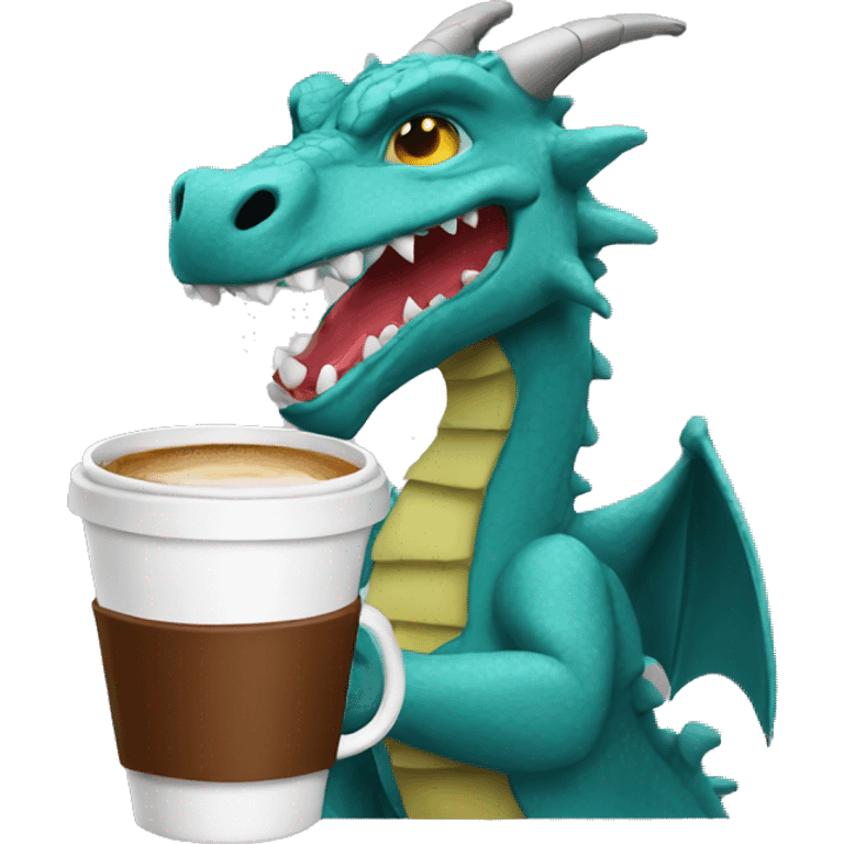 dragon with coffee emoji