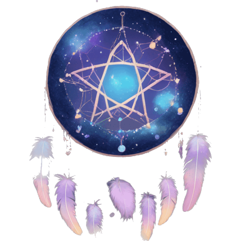 Sparkly moon-and-stars-dreamcatcher emoji