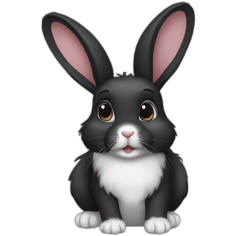 black haired rabbit emoji