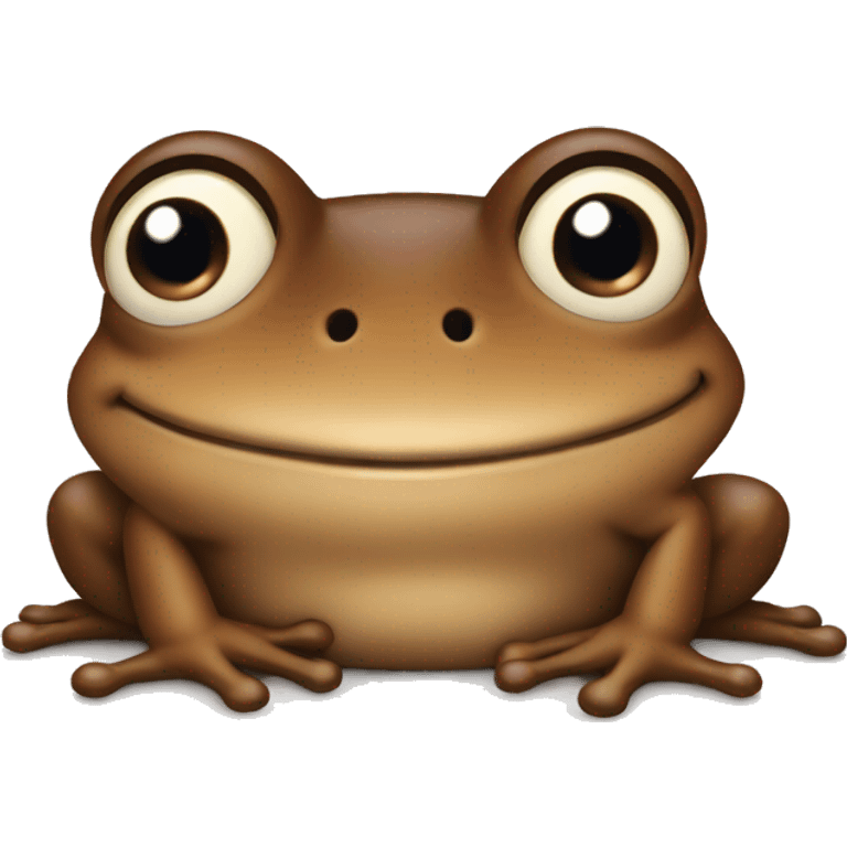 Brown frog smiling and cute emoji