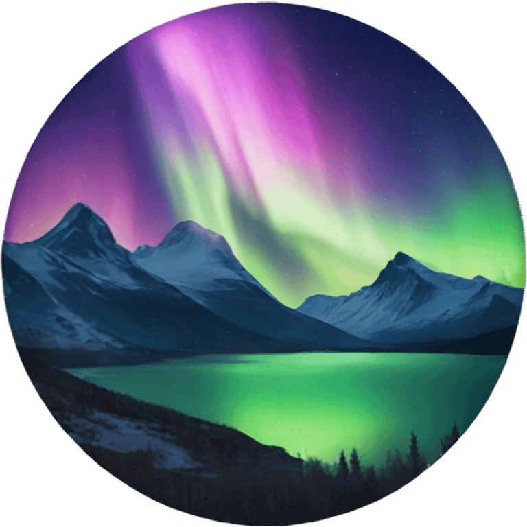 Northern Lights over the mountain emoji