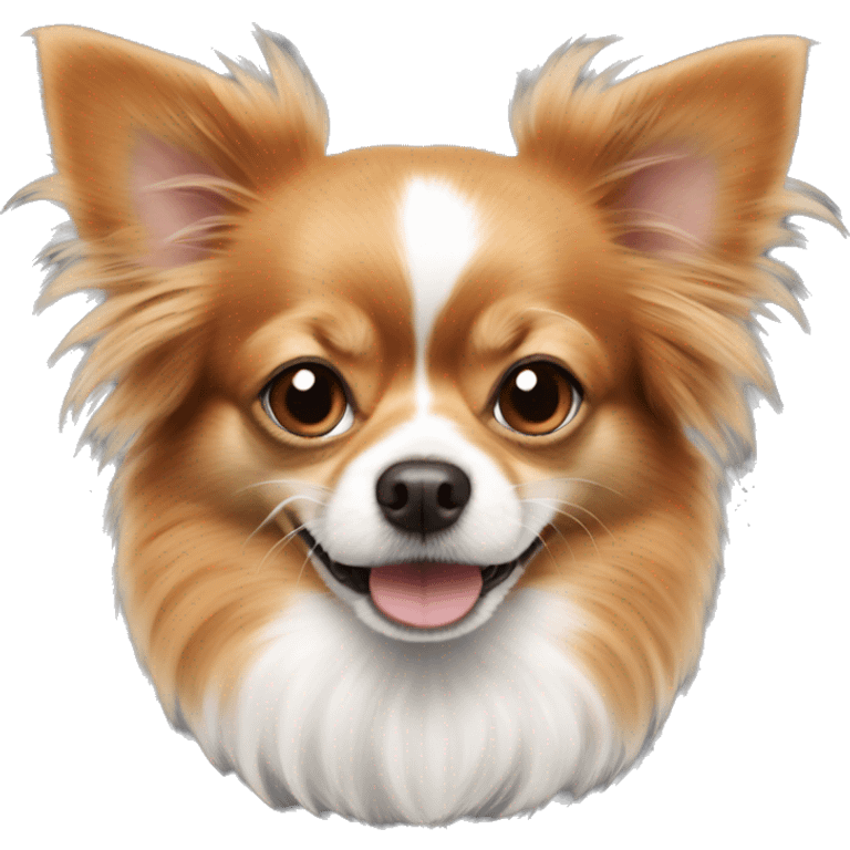 Red-haired fluffy chihuahua with a white muzzle emoji