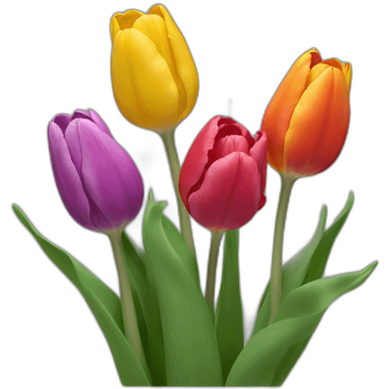 tulips with different colors  emoji