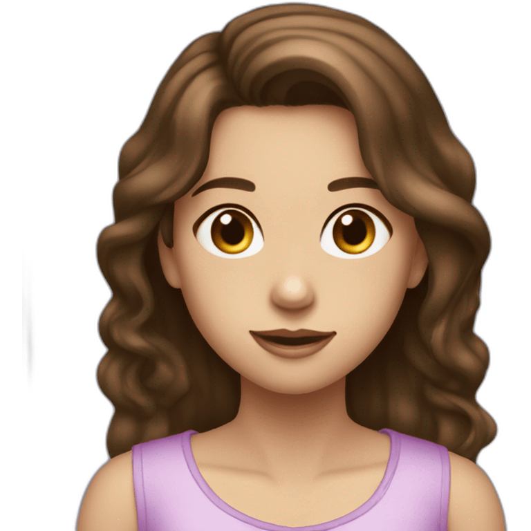 Girl brunette blue ayes with humster emoji