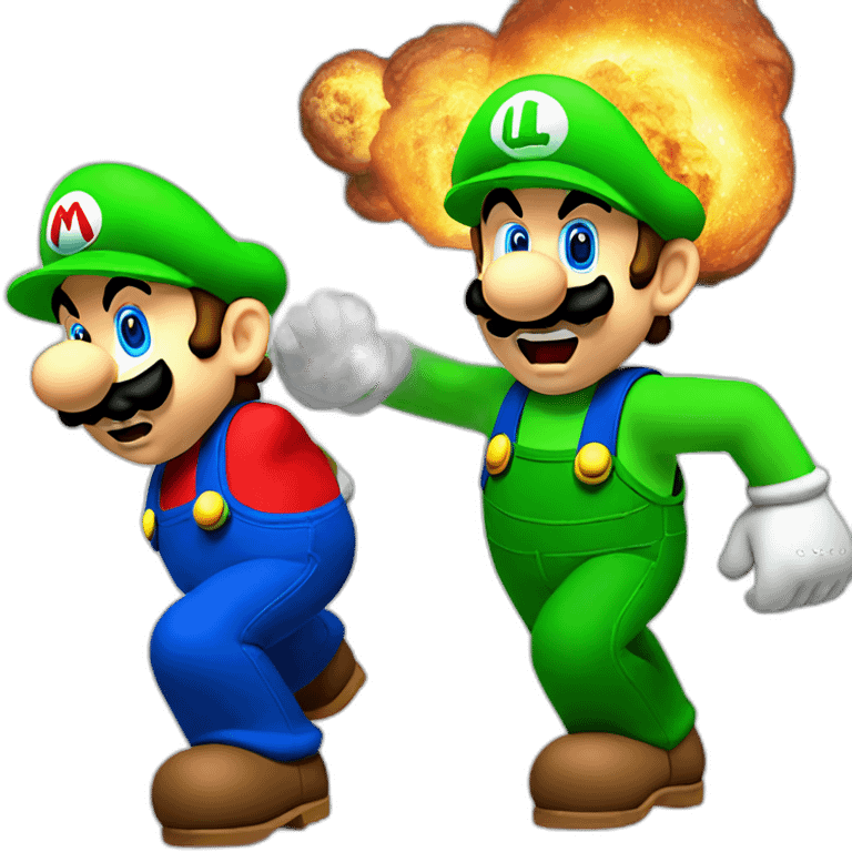 mario and luigi exploding emoji