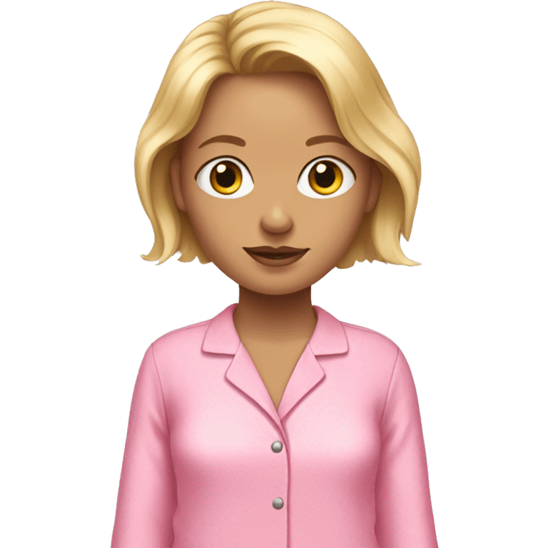 Blonde girl in pink pajamas emoji