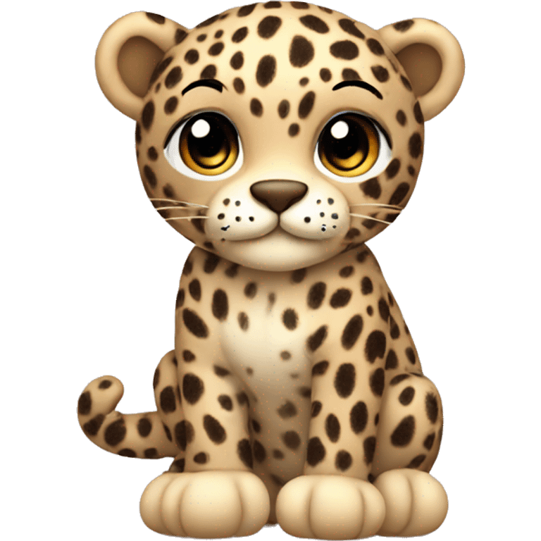 whole body of leopard in jellycat style emoji