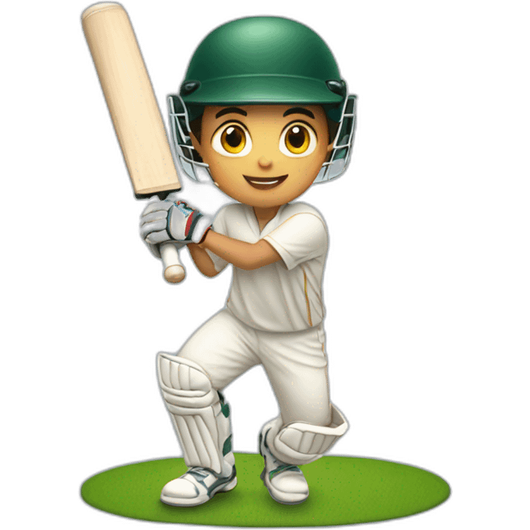 A BOY PLAYING cricket emoji