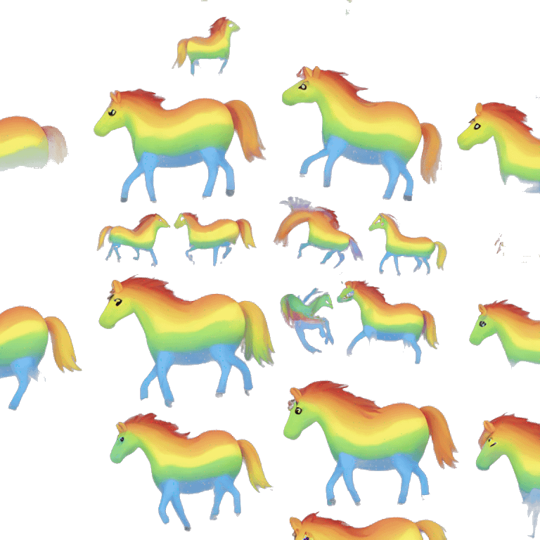 Rainbow horses  emoji