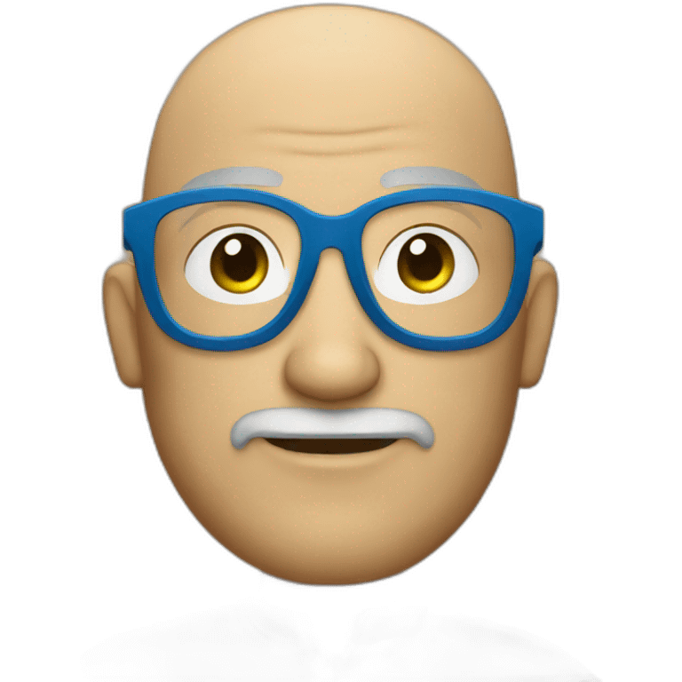 bald men with beard and blue glasses emoji