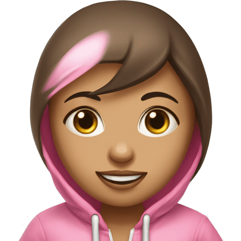 A woman who feeds a baby formula in a pink hoodie with the inscription “ANA” emoji