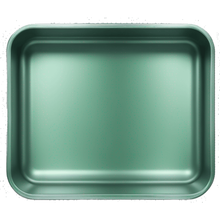 Realistic empty metallic green baking pan with handles. emoji