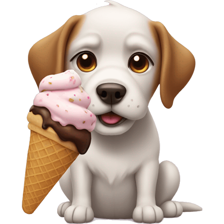 Dog with ice cream emoji