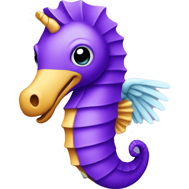 Purple sea horse with angel wings emoji