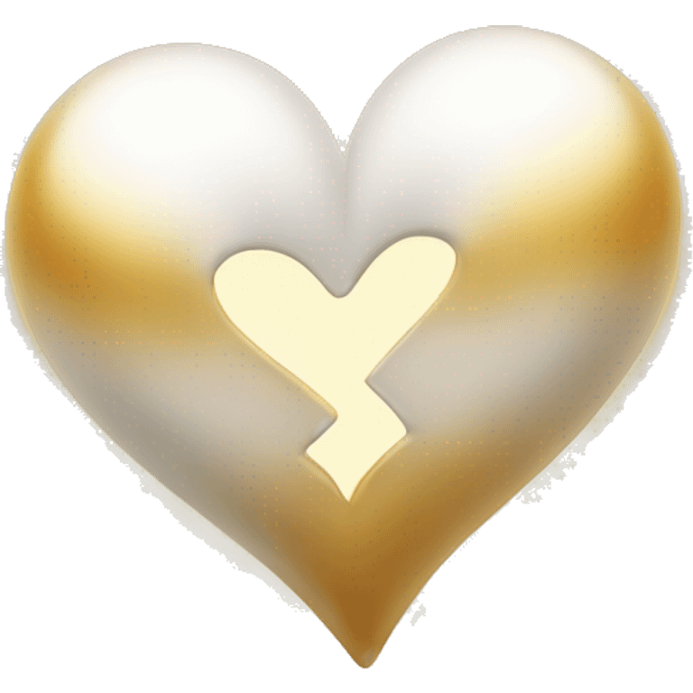 Two white hearts with a golden light  emoji