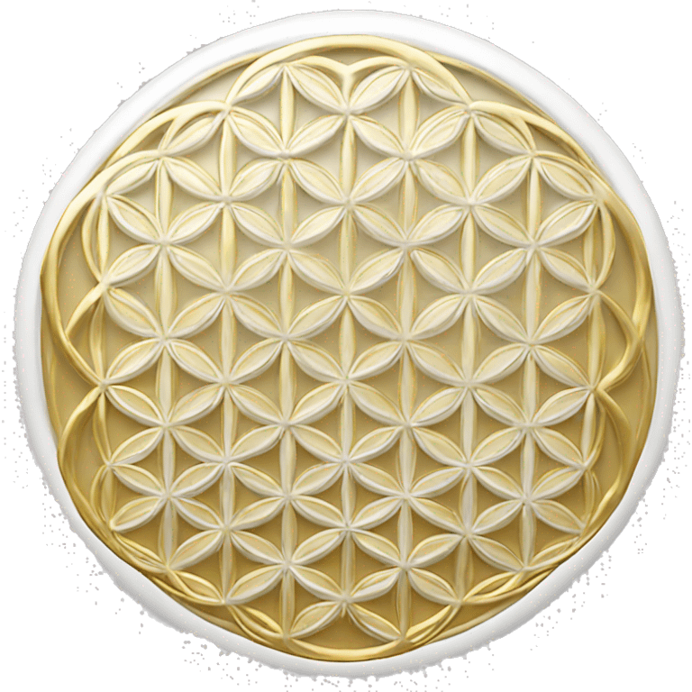 Flower of life white and gold emoji