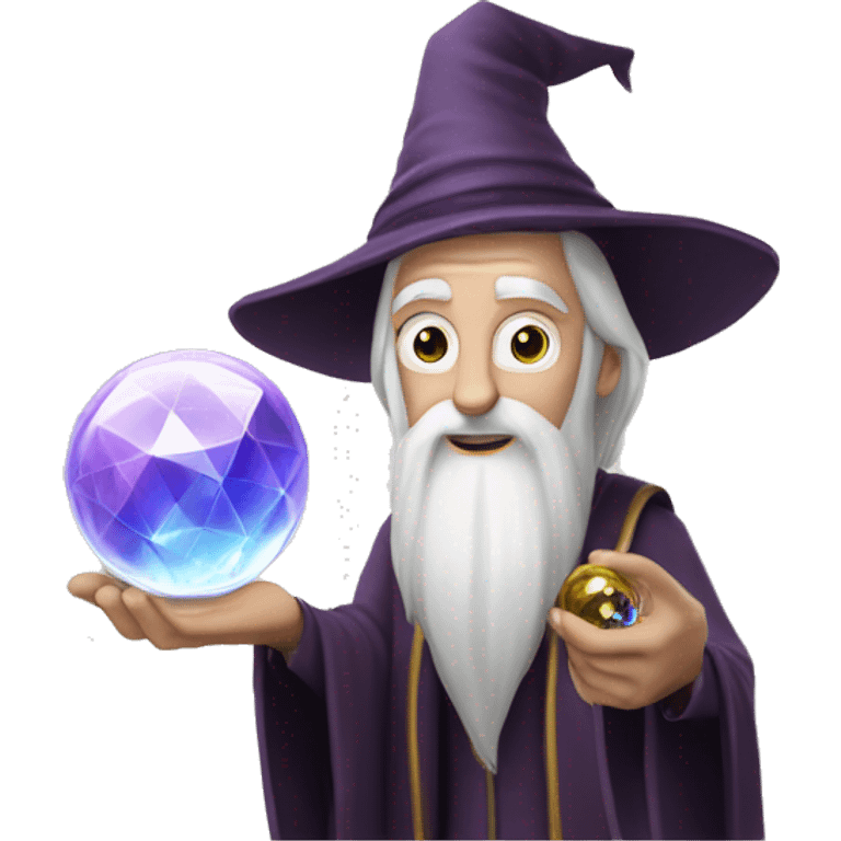 Dumbledore holds a crystal ball in his hand emoji