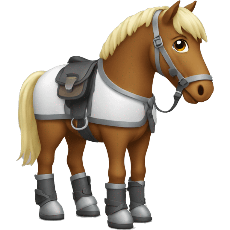 Horse with protection boots emoji