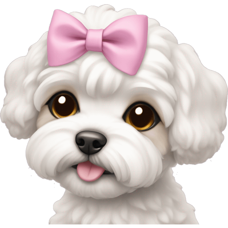 Schichon puppy pink bow emoji