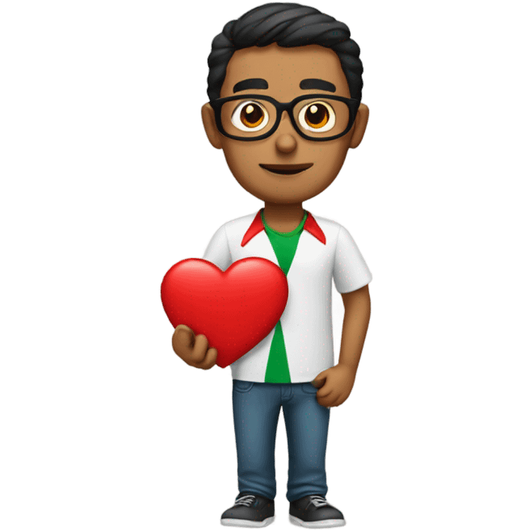 mexican man with glasses holding heart  emoji