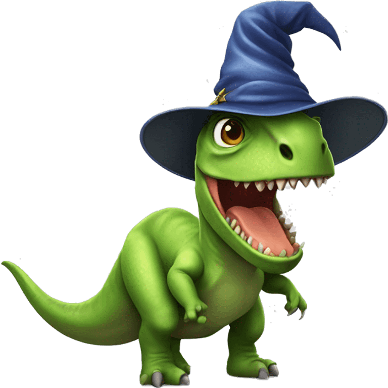 dinosaur with wizard hat emoji