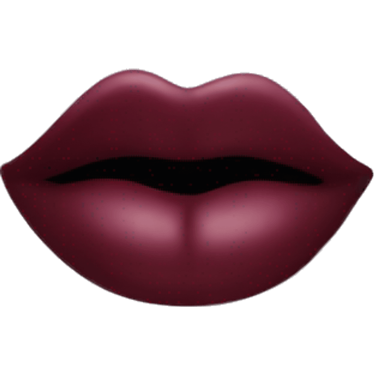 A burgundy-colored lipstick kiss mark. emoji