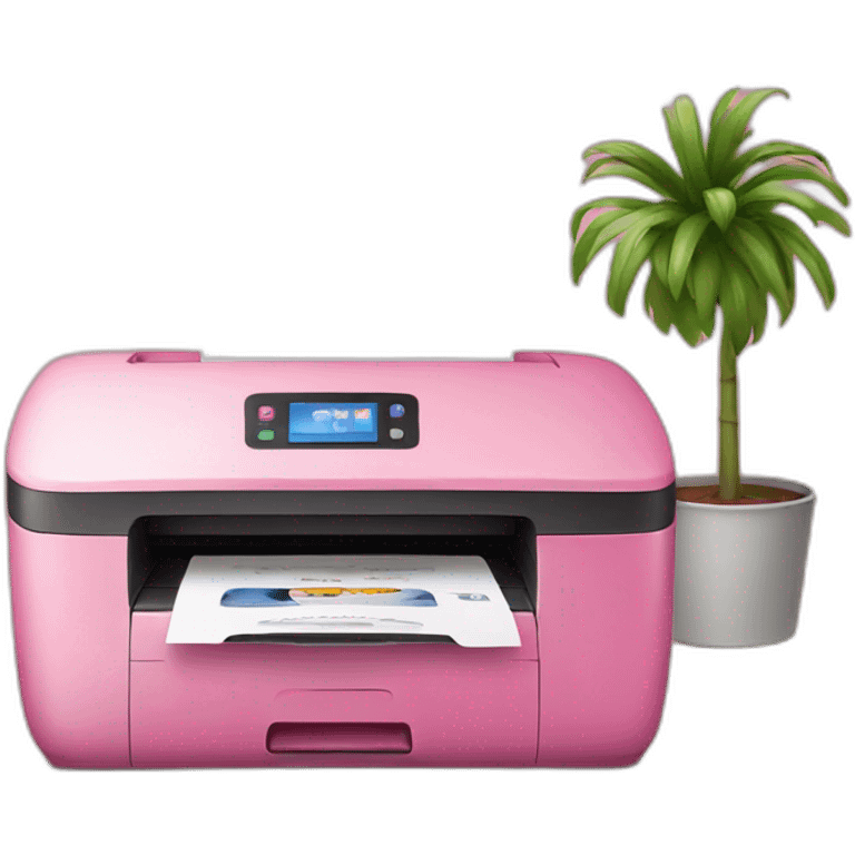 Pink printer emoji