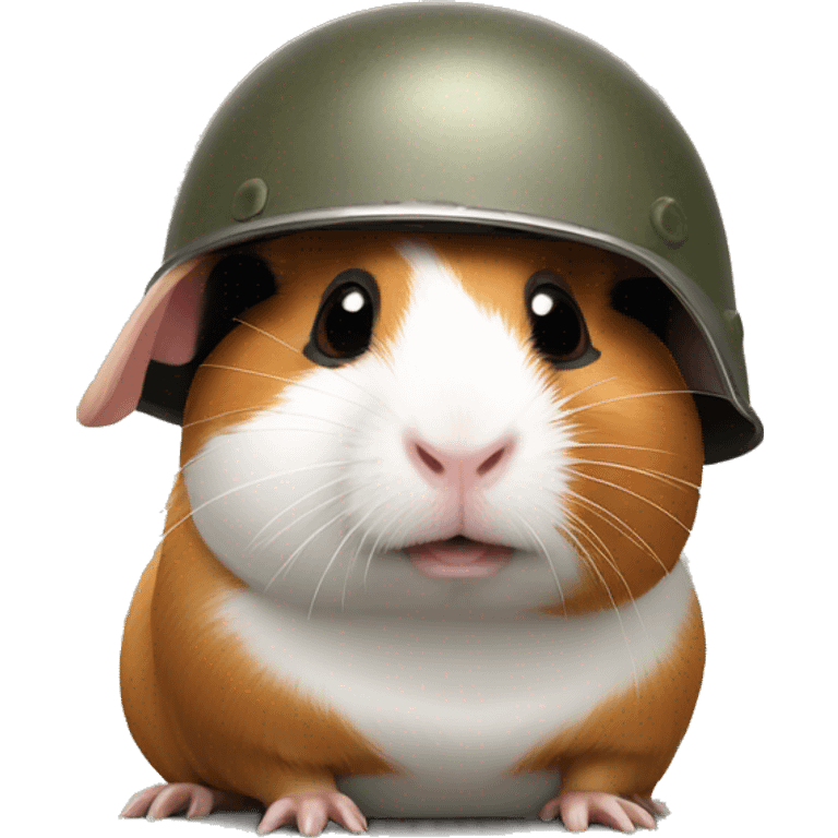 traumatised guinea pig with soldier helmet slightly askewasque emoji