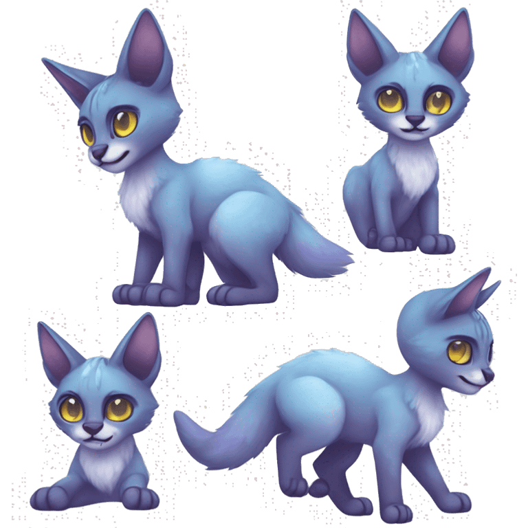 Cute Kawaii Cool Edgy Epic Ethereal Sparkly Colorful Sergal-Serval-Caracal-Vernid full body emoji