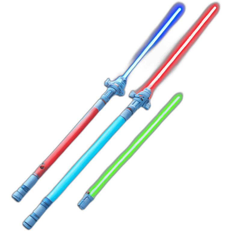 red, blue and gree lightsabers crossing emoji