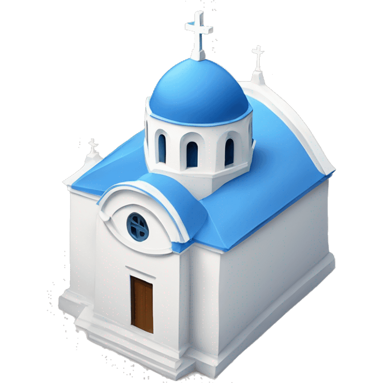 Typical Greece church building with white body and blue roof emoji