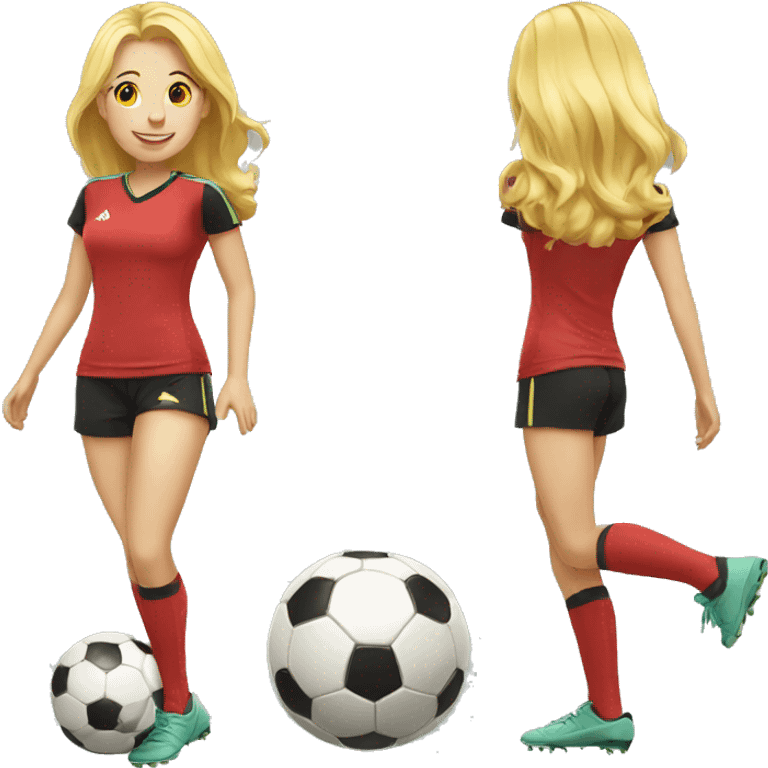 blond woman doing soccer tricks emoji