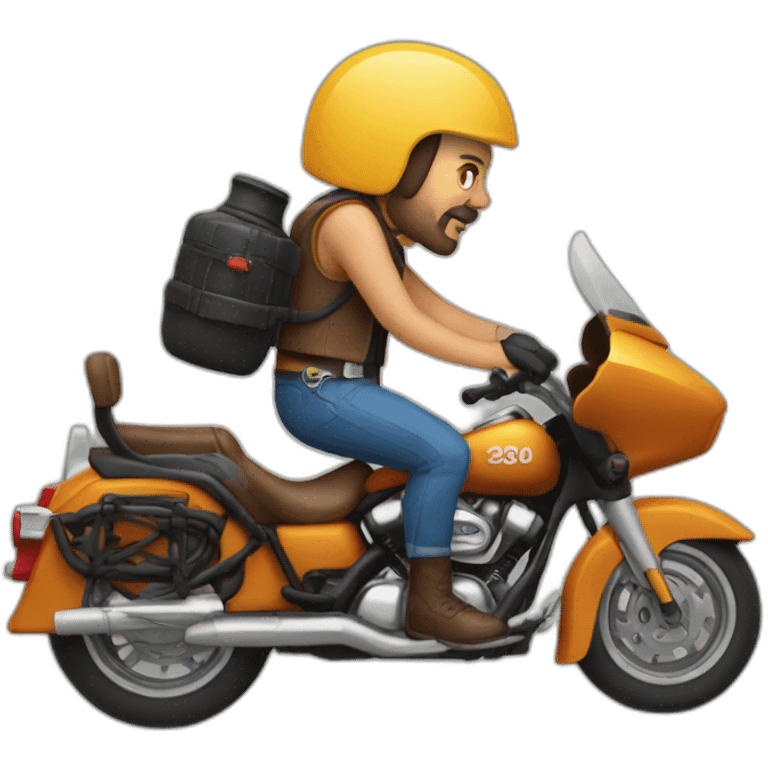 Biker making weelings emoji