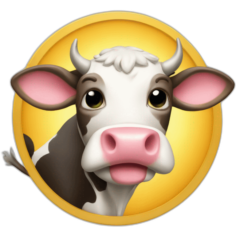 a super cow with laser in ovni emoji