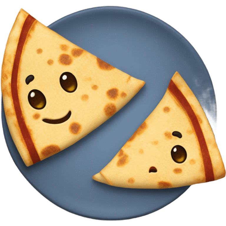 Quesadilla with loved emoji