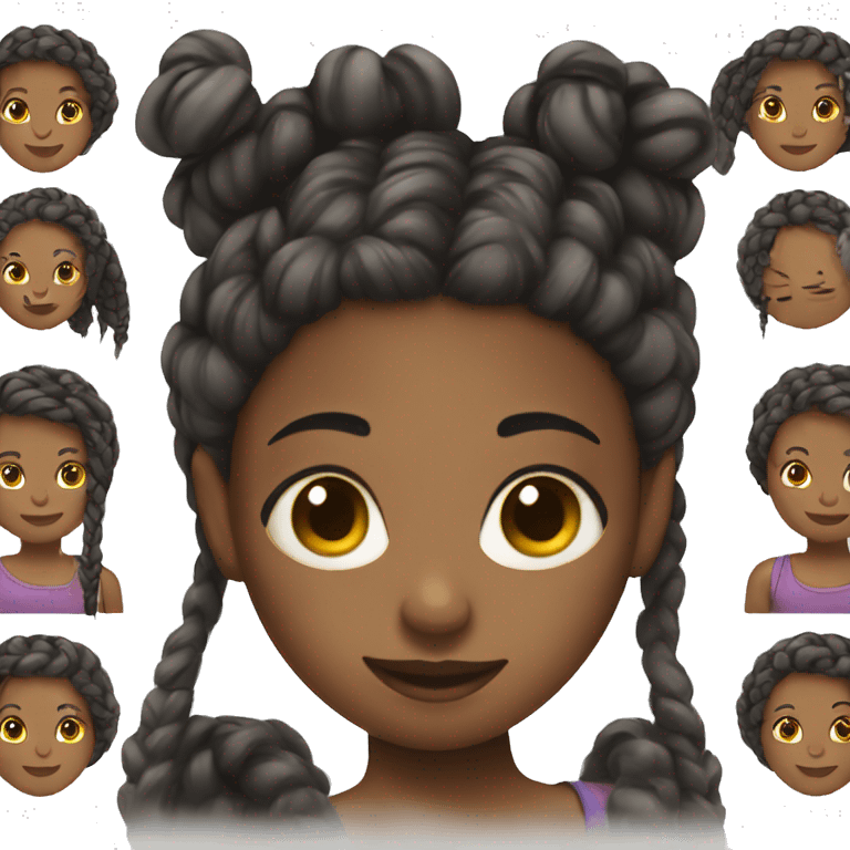 Black girl with braids  emoji