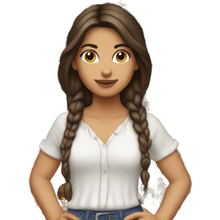 gypsy girl brunette hair emoji