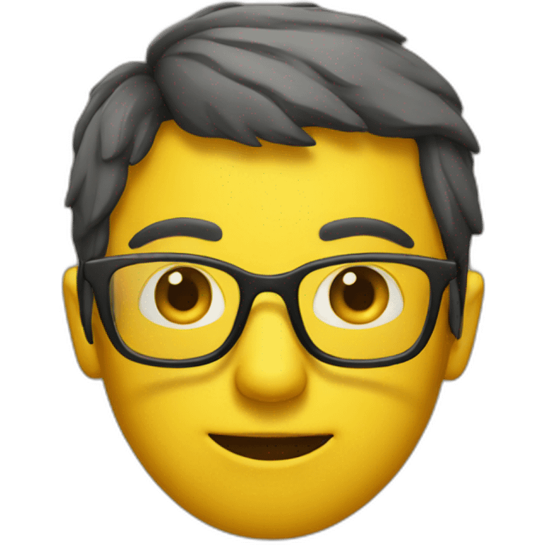 A yellow one with glasses emoji