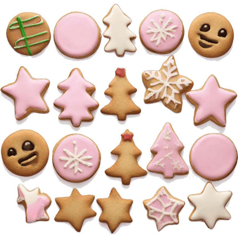 Pastel pink plate of Christmas cookies emoji